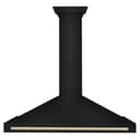 Autograph Edition 48 in. Black Stainless Steel Wall Mount Range Hood With Polished Gold Handle view 2