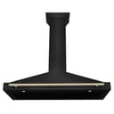 Autograph Edition 48 in. Black Stainless Steel Wall Mount Range Hood With Polished Gold Handle view 4