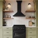 30"Convertible Vent Wall Mount Range Hood in Black Stainless Steel with Crown Molding view 10