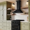 36"Convertible Vent Wall Mount Range Hood in Black Stainless Steel with Crown Molding view 9