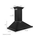 36"Convertible Vent Wall Mount Range Hood in Black Stainless Steel with Crown Molding view 11