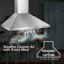 30-Inch Convertible European Style Wall-Mounted Chimney Range Hood, 380 MAX Blower CFM LED Light view 3