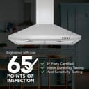 30-Inch Convertible European Style Wall-Mounted Chimney Range Hood, 380 MAX Blower CFM LED Light view 4