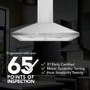 30-Inch Convertible Wall-Mount Pyramidal Chimney Range Hood, 450 Max CFM view 4