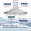 36-Inch Convertible Wall-Mount Pyramidal Chimney Range Hood, 450 Max CFM view 1