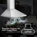 36-Inch Convertible Wall-Mount Pyramidal Chimney Range Hood, 450 Max CFM view 3