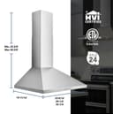 36-Inch Convertible Wall-Mount Pyramidal Chimney Range Hood, 450 Max CFM view 5