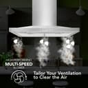 30-Inch Convertible Wall-Mount Low Profile Pyramidal Chimney Range Hood, 450 Max CFM view 2