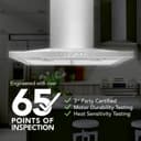 30-Inch Convertible Wall-Mount Low Profile Pyramidal Chimney Range Hood, 450 Max CFM view 4