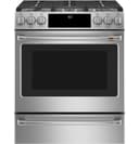 CAFÉ™ 30" Smart Slide-In, Front-Control, Dual-Fuel Range with Warming Drawer view 1