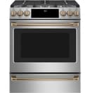 CAFÉ™ 30" Smart Slide-In, Front-Control, Dual-Fuel Range with Warming Drawer view 4