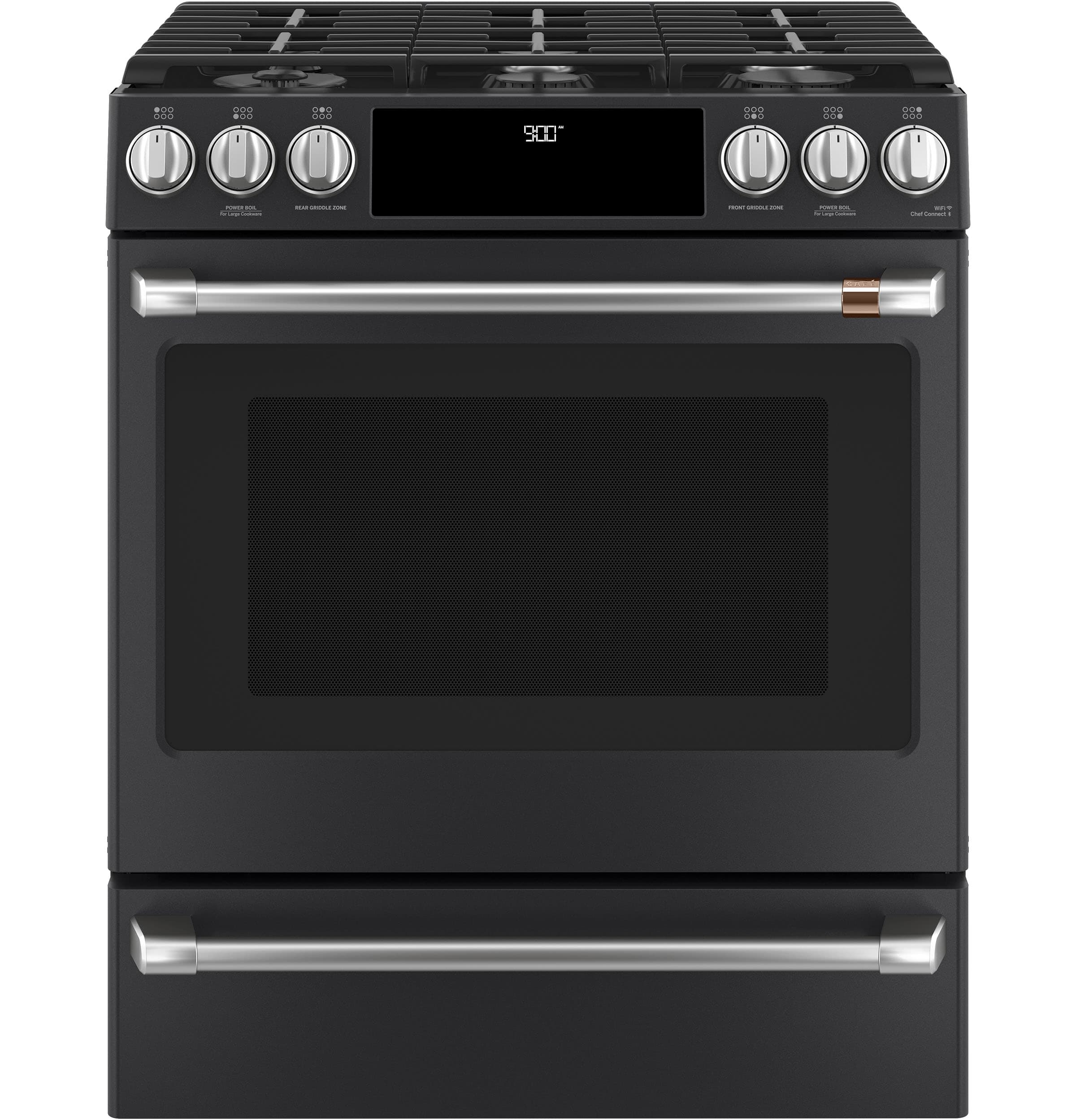 30" Smart Slide-In, Front-Control, Dual-Fuel Range with Warming Drawer