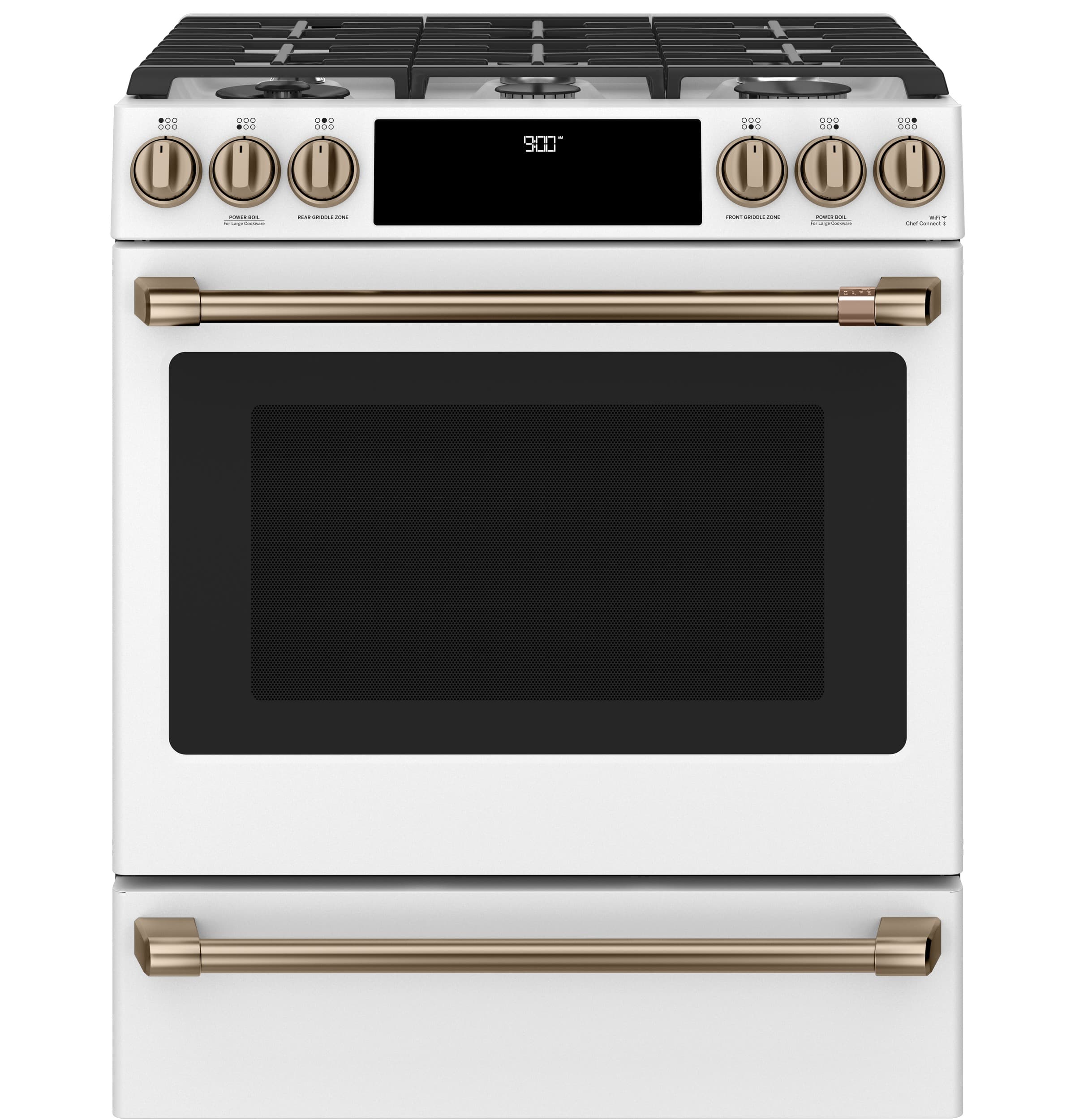 30" Smart Slide-In, Front-Control, Dual-Fuel Range with Warming Drawer