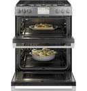 CAFÉ™ 30" Smart Slide-In, Front-Control, Dual-Fuel, Double-Oven Range with Convection in Platinum Glass view 28