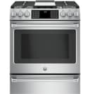 GE Series 30" Slide-In Front Control Dual-Fuel Range with Warming Drawer view 5