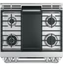 GE Series 30" Slide-In Front Control Dual-Fuel Range with Warming Drawer view 3