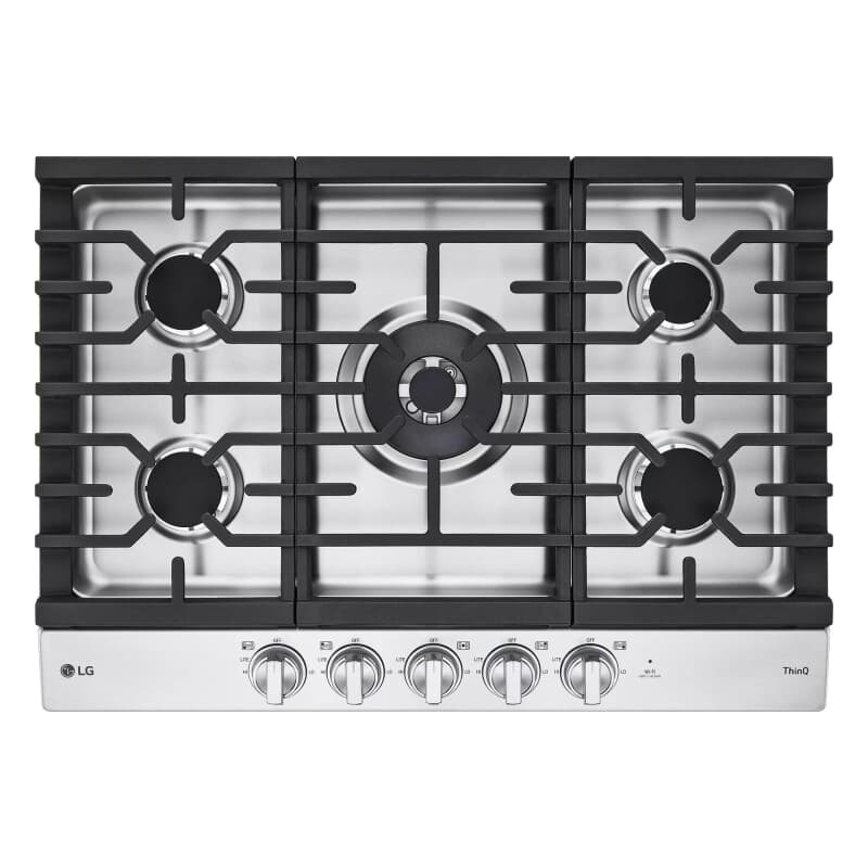 30” Smart Gas Cooktop with UltraHeat™ 22K BTU Dual Burner and LED Knobs