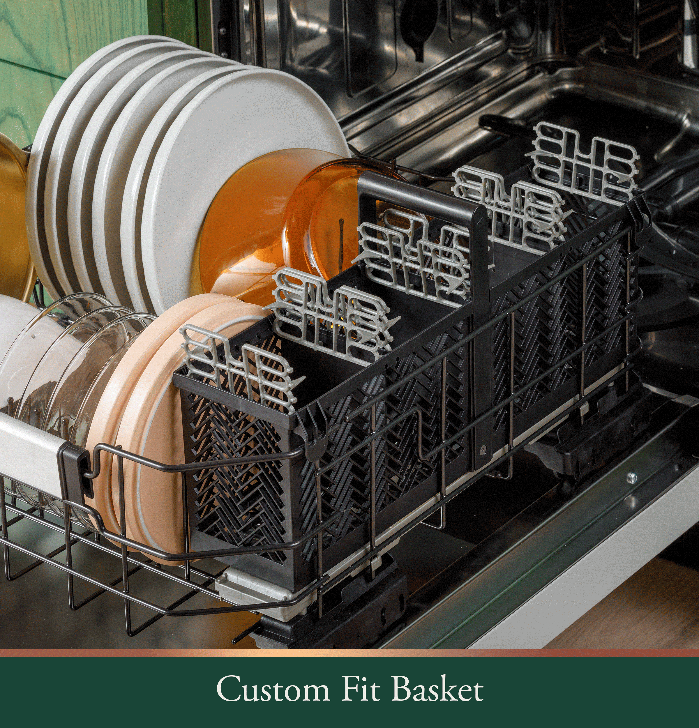 CAFÉ™ CustomFit ENERGY STAR Stainless Interior Smart Dishwasher with Ultra Wash Top Rack and LED Lights, 39 dBA in Platinum Glass view 18