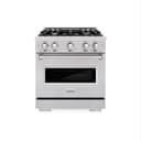 ZLINE 30 in. 4.2 cu. ft. Classic Dual Fuel Range with 4 Burner Gas Cooktop and Electric Convection Oven in Stainless Steel (CDR30) view 2