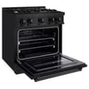 ZLINE 30 in. 4.2 cu. ft. Classic Dual Fuel Range with 4 Burner Gas Cooktop and Electric Convection Oven in Black Stainless Steel (CDRB-30) view 4