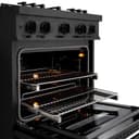 ZLINE 30 in. 4.2 cu. ft. Classic Dual Fuel Range with 4 Burner Gas Cooktop and Electric Convection Oven in Black Stainless Steel (CDRB-30) view 8