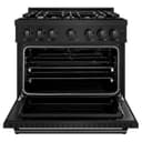 ZLINE 36 in. 5.2 cu. ft. Classic Dual Fuel Range with 6 Burner Gas Cooktop and Electric Convection Oven in Black Stainless Steel (CDRB-36) view 6