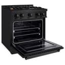 ZLINE 30 in. 4.2 cu. ft. Classic Dual Fuel Range with Gas Cooktop and Electric Convection Oven in Black Stainless Steel with 4 Brass Burners (CDRB-BR-30) view 5