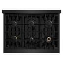 ZLINE 36 in. 5.2 cu. ft. Classic Dual Fuel Range with Gas Cooktop and Electric Convection Oven in Black Stainless Steel with 6 Brass Burners (CDRB-BR-36) view 7