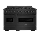 ZLINE 48 in. 6.7 cu. ft. Classic Double Oven Dual Fuel Range in Black Stainless Steel with 8 Brass Burners (CDRB-BR-48) view 5
