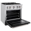 ZLINE 30 in. 4.2 cu. ft. Classic Dual Fuel Range with 4 Burner Gas Cooktop and Electric Convection Oven in Stainless Steel with Black Matte Door (CDR-BLM-30) view 5