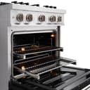 ZLINE 30 in. 4.2 cu. ft. Classic Dual Fuel Range with 4 Burner Gas Cooktop and Electric Convection Oven in Stainless Steel with Black Matte Door (CDR-BLM-30) view 7