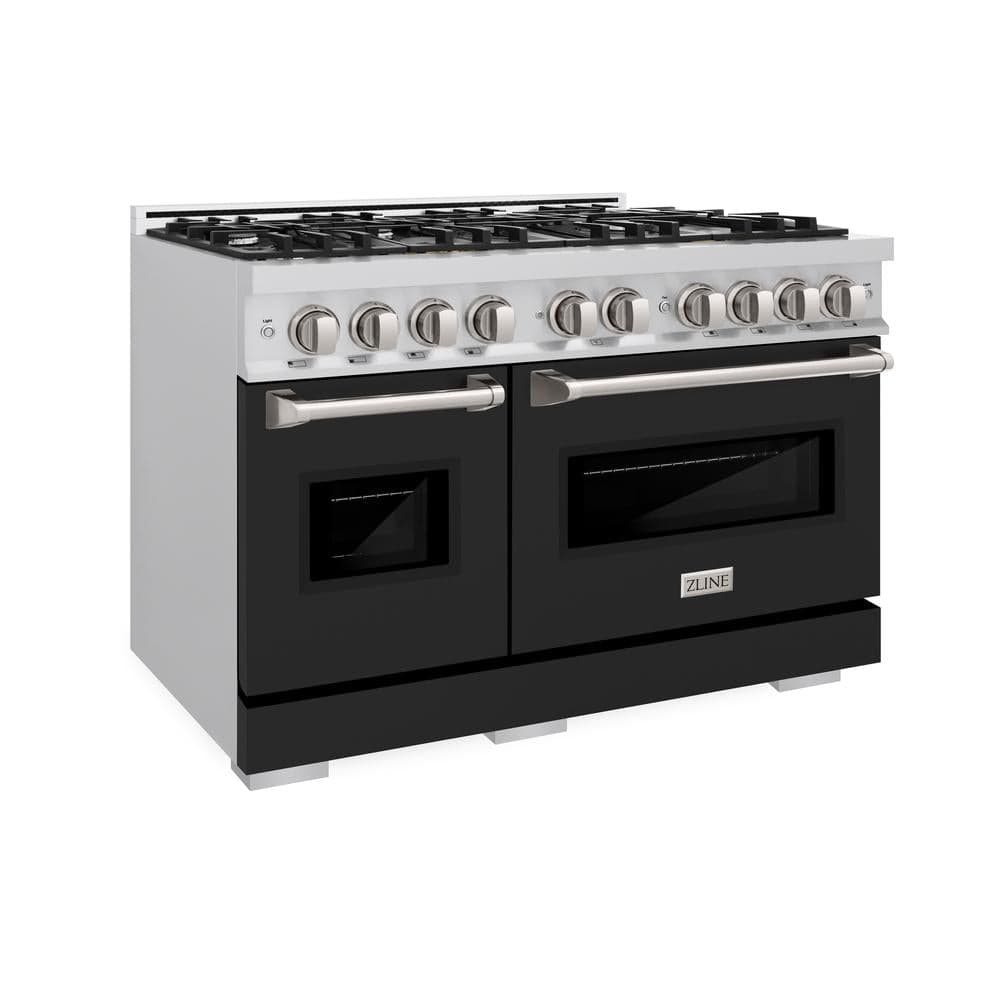 48 in. 6.7 cu. ft. Classic Double Oven Dual Fuel Range with 8 Burner Gas Cooktop