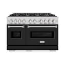 48 in. 6.7 cu. ft. Classic Double Oven Dual Fuel Range with 8 Burner Gas Cooktop view 2