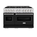 48 in. 6.7 cu. ft. Classic Double Oven Dual Fuel Range with 8 Burner Gas Cooktop view 3