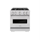 ZLINE 30 in. 4.2 cu. ft. Classic Dual Fuel Range with Gas Cooktop and Electric Convection Oven in Stainless Steel with 4 Brass Burners (CDR-BR-30) view 2