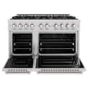 ZLINE 48 in. 6.7 cu. ft. Classic Double Oven Dual Fuel Range in Stainless Steel with 8 Brass Burners (CDR-BR-48) view 3