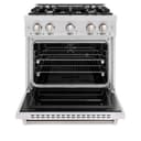 ZLINE 30 in. 4.2 cu. ft. Classic Dual Fuel Range with 4 Burner Gas Cooktop and Electric Convection Oven in DuraSnow® Stainless Steel (CDRS-30) view 3