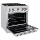 ZLINE 30 in. 4.2 cu. ft. Classic Dual Fuel Range with 4 Burner Gas Cooktop and Electric Convection Oven in DuraSnow® Stainless Steel (CDRS-30) view 6