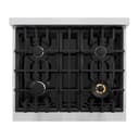 ZLINE 30 in. 4.2 cu. ft. Classic Dual Fuel Range with 4 Burner Gas Cooktop and Electric Convection Oven in DuraSnow® Stainless Steel (CDRS-30) view 8