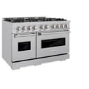 ZLINE 48 in. 6.7 cu. ft. Classic Double Oven Dual Fuel Range with 8 Burner Gas Cooktop in DuraSnow® Stainless Steel (CDRS-48) view 5