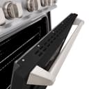 ZLINE 30 in. 4.2 cu. ft. Classic Dual Fuel Range with 4 Burner Gas Cooktop and Electric Convection Oven in DuraSnow® Stainless Steel with Black Matte Door (CDRS-BLM-30) view 7