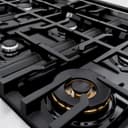 ZLINE 36 in. 5.2 cu. ft. Classic Dual Fuel Range with 6 Burner Gas Cooktop and Electric Convection Oven in DuraSnow® Stainless Steel with Black Matte Door (CDRS-BLM-36) view 6