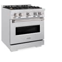 ZLINE 30 in. 4.2 cu. ft. Classic Dual Fuel Range with Gas Cooktop and Electric Convection Oven in DuraSnow® Stainless Steel with 4 Brass Burners (CDRS-BR-30) view 5