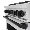 ZLINE Autograph Edition 30 in. 4.2 cu. ft. Classic Dual Fuel Range with 4 Burner Gas Cooktop and Electric Convection Oven in DuraSnow® Stainless Steel with Matte Black Accents (CDRSZ-30-MB) view 10