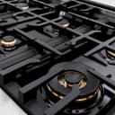 ZLINE Autograph Edition 36 in. 5.2 cu. ft. Classic Dual Fuel Range with 6 Burner Gas Cooktop and Electric Convection Oven in DuraSnow® Stainless Steel with White Matte Door and Polished Gold Accents (CDRSZ-WM-36-G) view 9