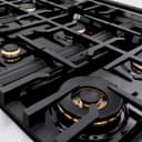 ZLINE Autograph Edition 36 in. 5.2 cu. ft. Classic Dual Fuel Range with 6 Burner Gas Cooktop and Electric Convection Oven in DuraSnow® Stainless Steel with White Matte Door and Matte Black Accents (CDRSZ-WM-36-MB) view 10