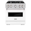 ZLINE 30 in. 4.2 cu. ft. Classic Dual Fuel Range with 4 Burner Gas Cooktop and Electric Convection Oven in Stainless Steel with White Matte Door (CDR-WM-30) view 3