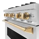 ZLINE Autograph Edition 30 in. 4.2 cu. ft. Classic Dual Fuel Range with 4 Burner Gas Cooktop and Electric Convection Oven in Stainless Steel with Polished Gold Accents (CDRZ-30-G) view 10