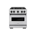 ZLINE Autograph Edition 30 in. 4.2 cu. ft. Classic Dual Fuel Range with 4 Burner Gas Cooktop and Electric Convection Oven in Stainless Steel with Matte Black Accents (CDRZ-30-MB) view 2