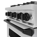 ZLINE Autograph Edition 30 in. 4.2 cu. ft. Classic Dual Fuel Range with 4 Burner Gas Cooktop and Electric Convection Oven in Stainless Steel with Matte Black Accents (CDRZ-30-MB) view 9